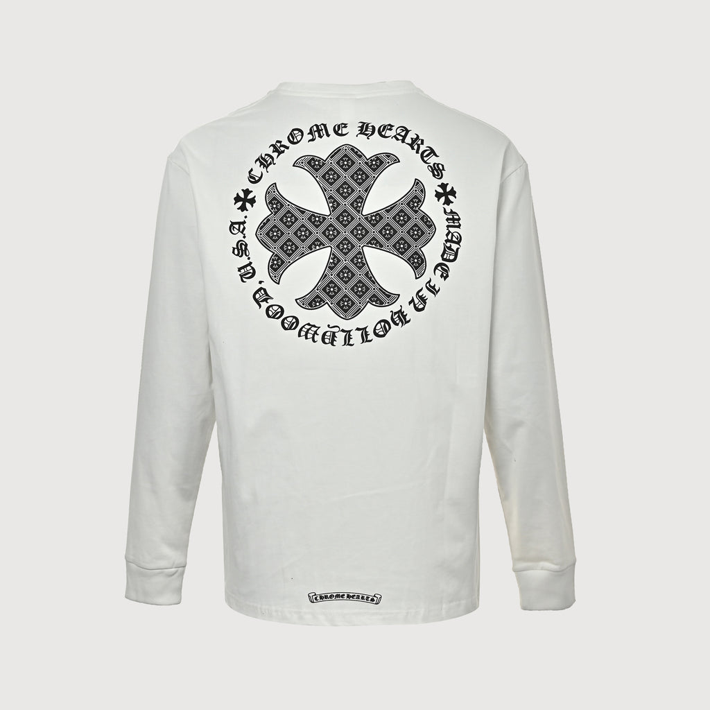 Chrome Hearts CH Circular Cross Medallion Print Long-Sleeve – White – Unisex SY3600905-MEDALLION