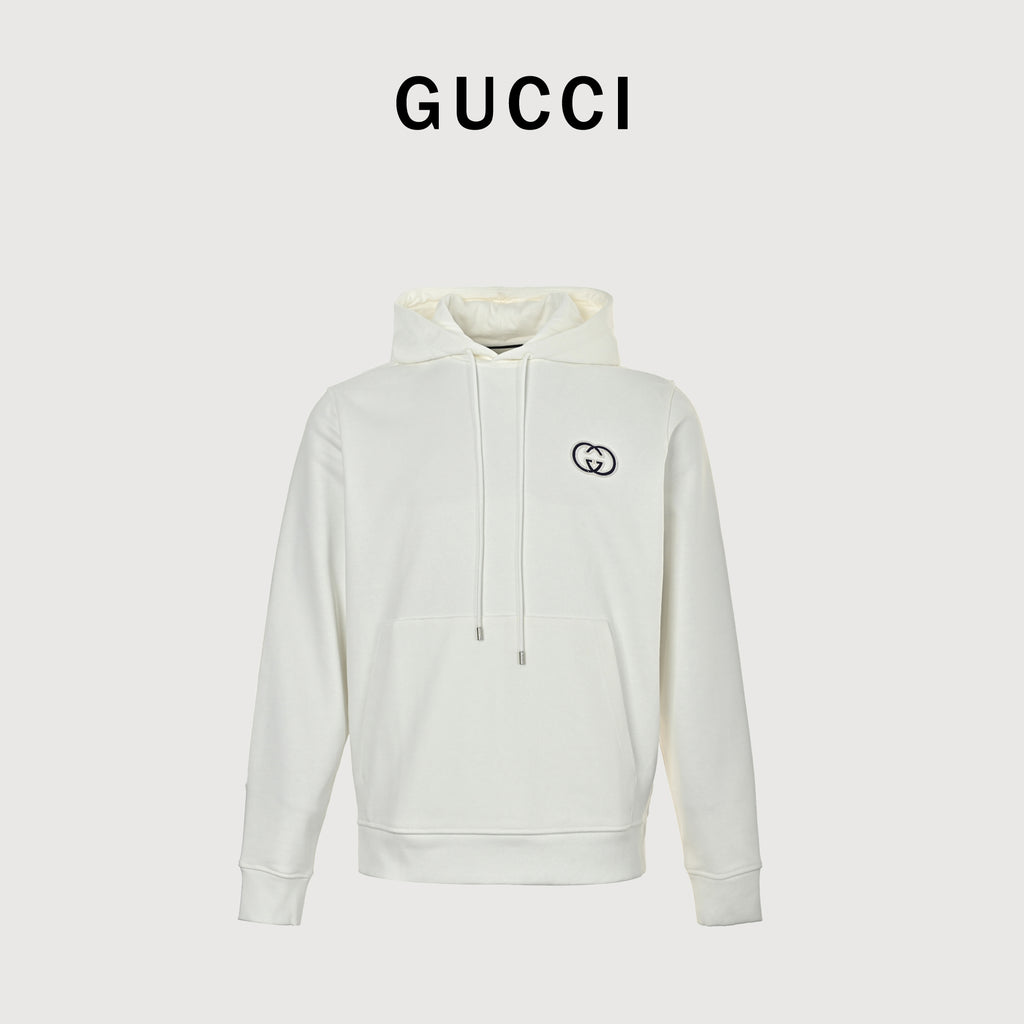 Gucci FW26 3D Double-G Embroidery Pullover Hoodie – Off-White – Unisex753595-XJFV9-9088