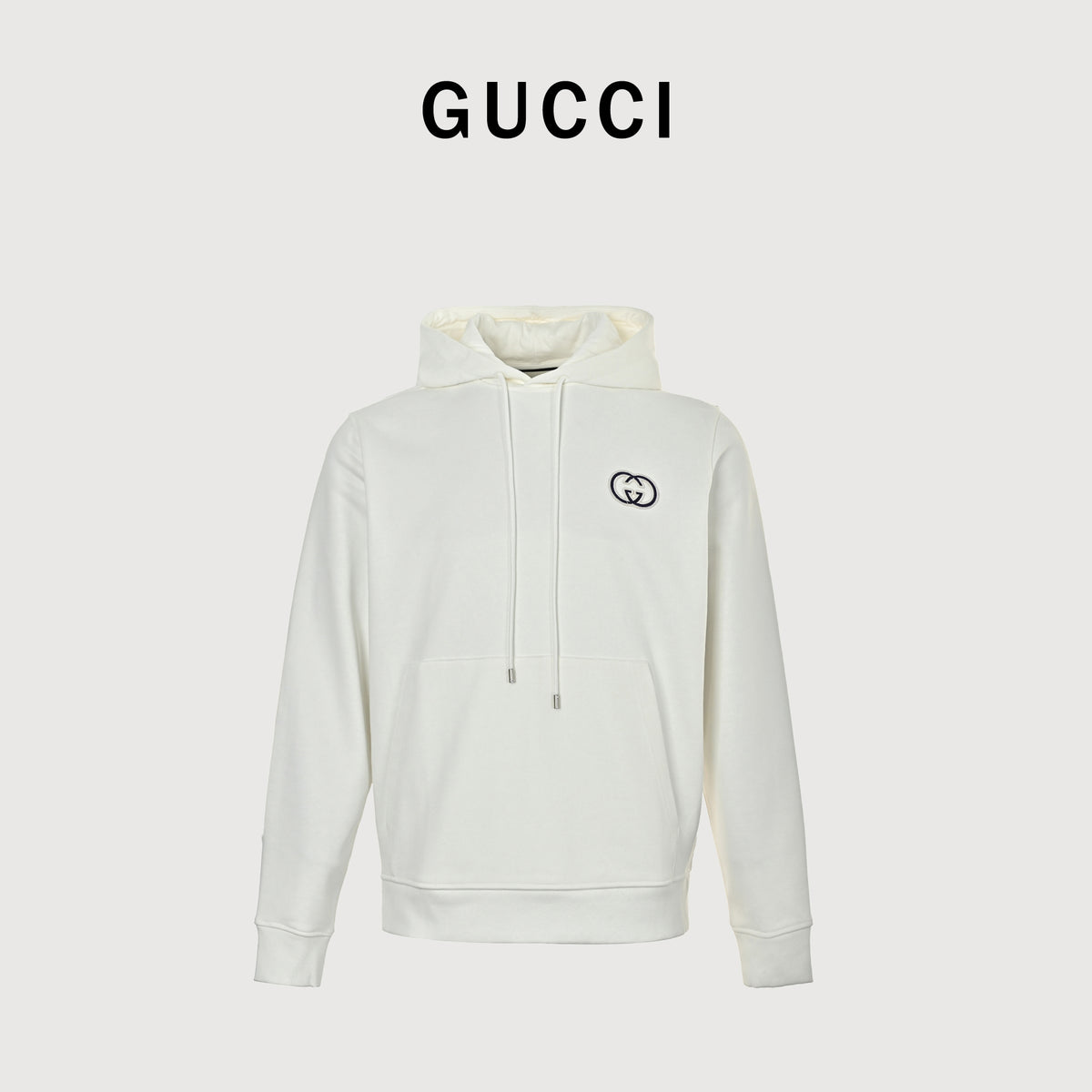 Gucci FW26 3D Double-G Embroidery Pullover Hoodie – Off-White – Unisex753595-XJFV9-9088