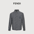 Fendi FF Monogram All-Over Vintage Lapel Shirt-Jacket – Pale Mist Blue – Unisex FY6800905