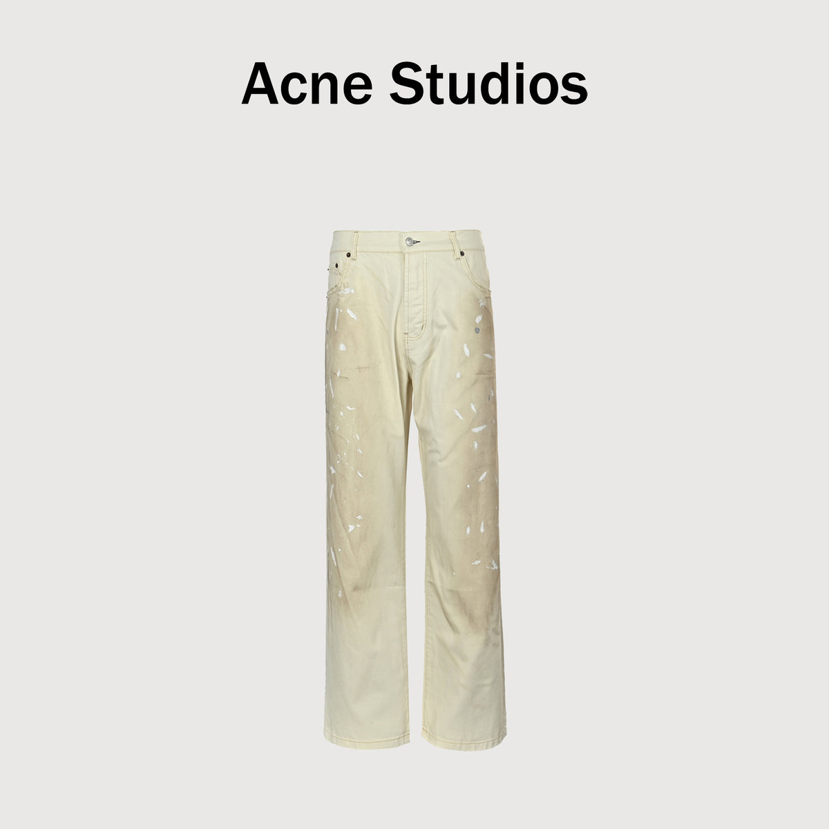 Acne Studios Ink-Splash Vintage Washed Straight-Leg Denim Jeans – Unisex HH5800716
