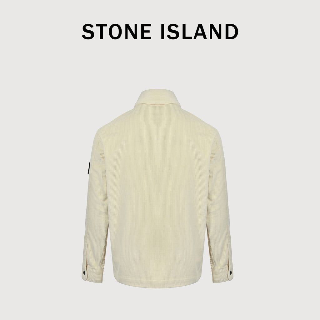Stone Island Sleeve Badge Chest-Pocket Corduroy Shirt-Jacket – Ecru – Unisex L2S151200016S0212V0093