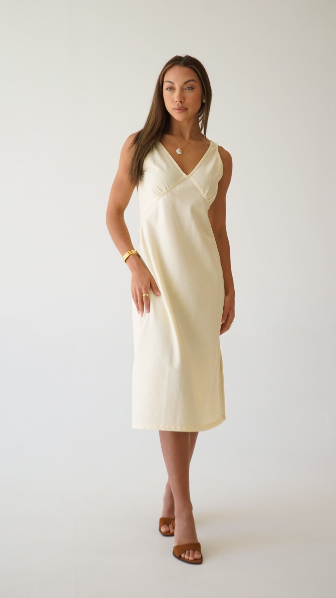 Organic Cotton Midi Slip Dress Butter