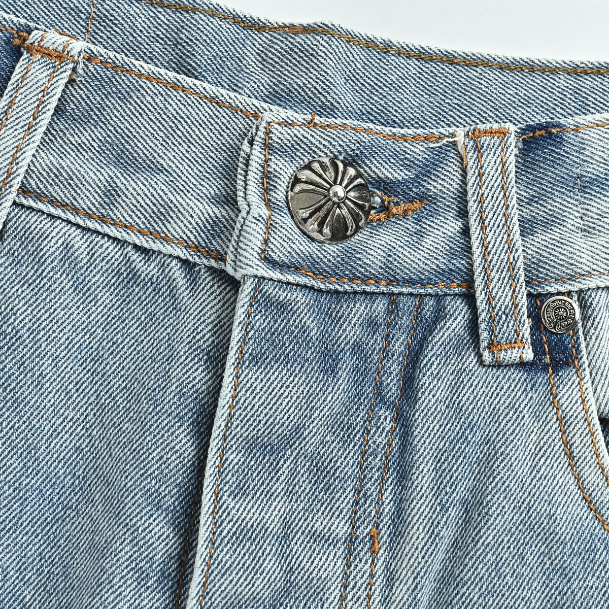 Chrome Hearts Couture Cross Patch Embroidered Washed Jeans – Unisex XM5600824